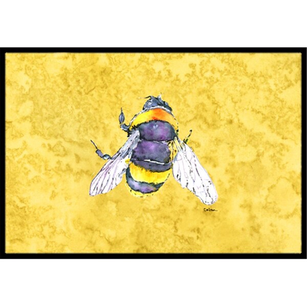 Carolines Treasures Bee on Yellow Indoor Or Outdoor Doormat - 18 x 27 in. 8852MAT - main